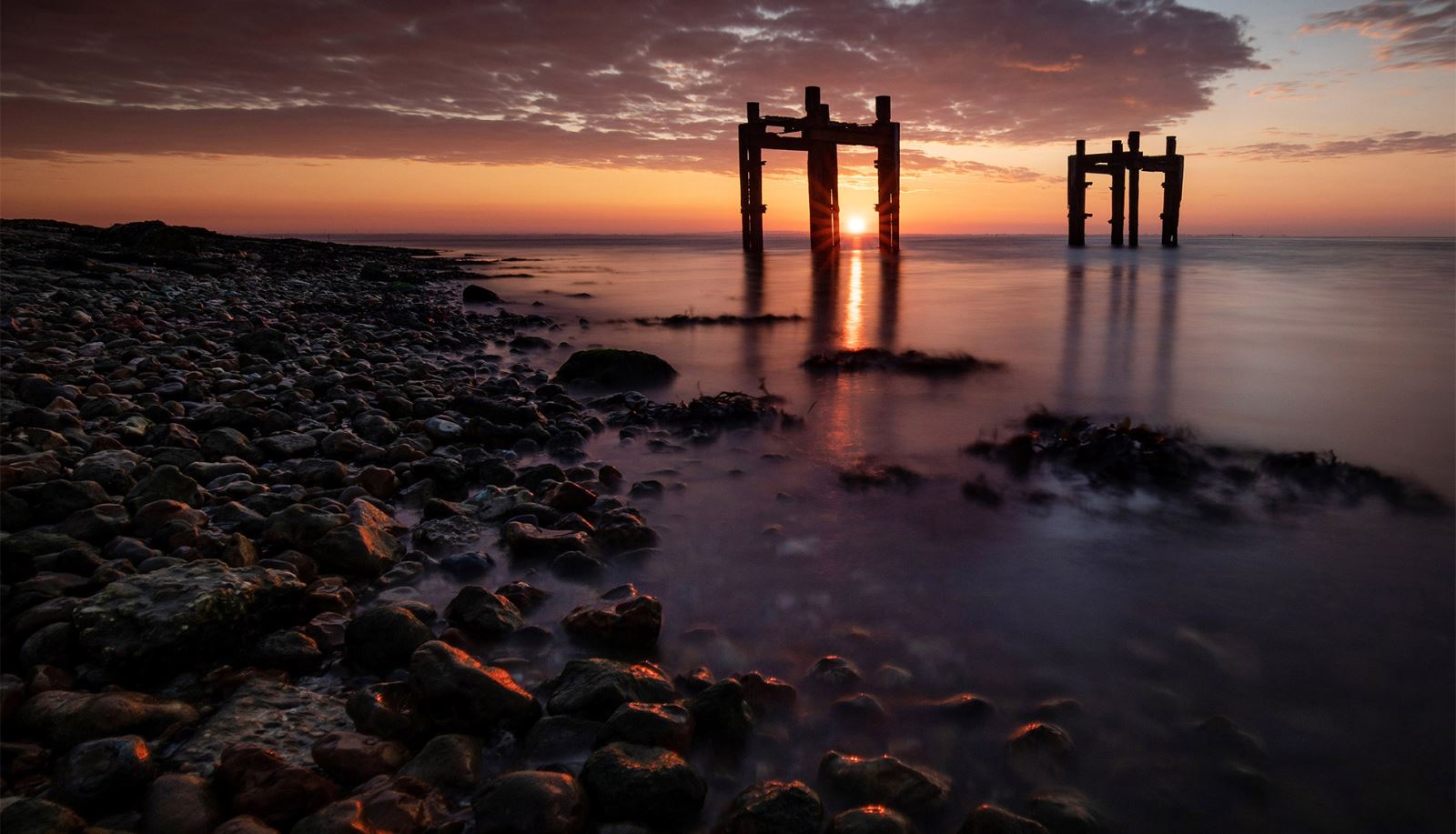 Lepe Beach at sunset